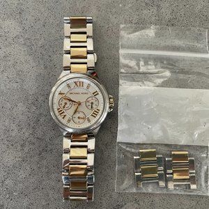 Michael Kors Silver and Gold Two-Toned Watch